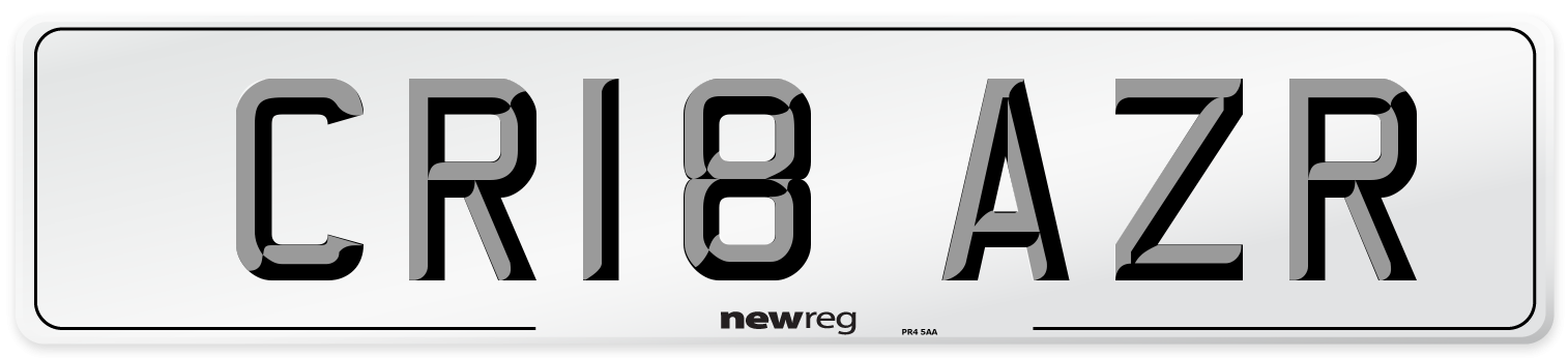 CR18 AZR Number Plate from New Reg